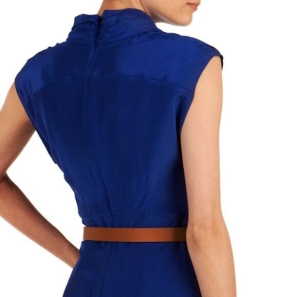 TED BAKER Silk Sleeveless Cowl Neck Midi Dress Blue XS - Picture 5 of 7